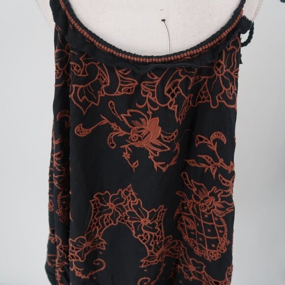 Free People Black/Brown Adjustable Braided Straps Loose Fit Dress, Small NWT - Picture 9 of 10